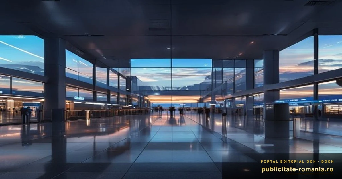 Aeroport Otopeni publicitate retele DOOH si formate terminal 2026 - imagine ilustrativa cinematica