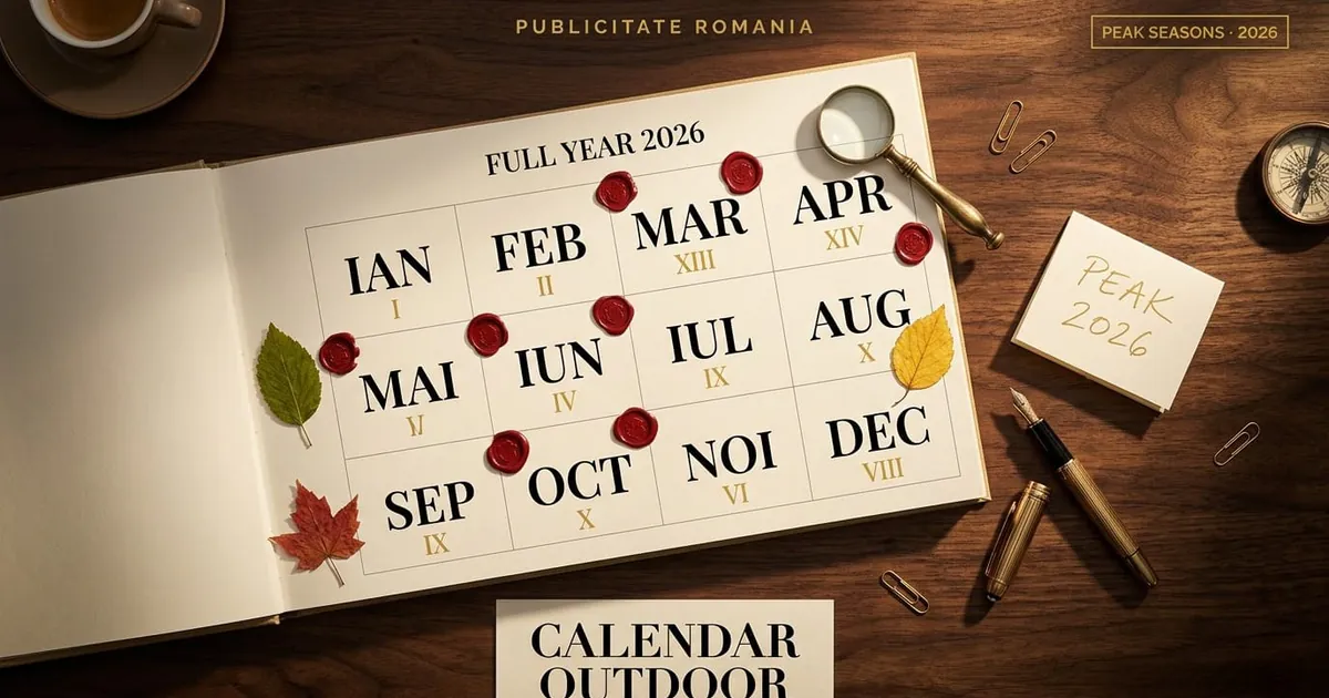 Calendar campanii outdoor Romania 2026 - peak seasons si reduceri