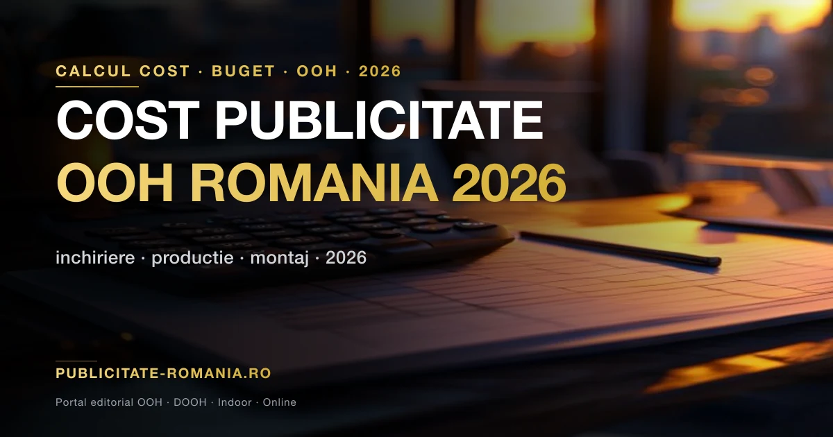 Cum se calculeaza costul publicitate OOH Romania 2026 - formula completa