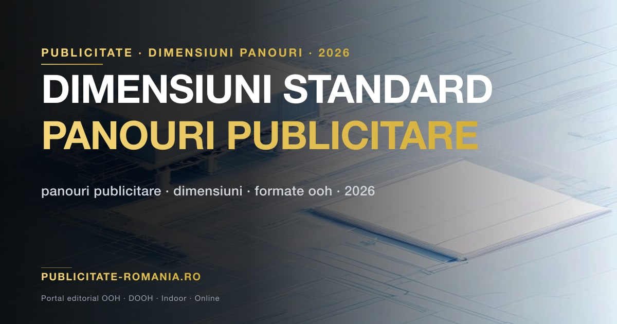 Dimensiuni standard panouri publicitare Romania - ghid tehnic 2026