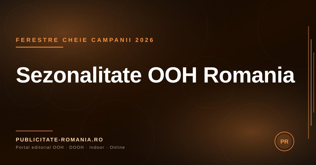 Ghid sezonalitate publicitate OOH Romania 2026 — ferestre cheie de campanie