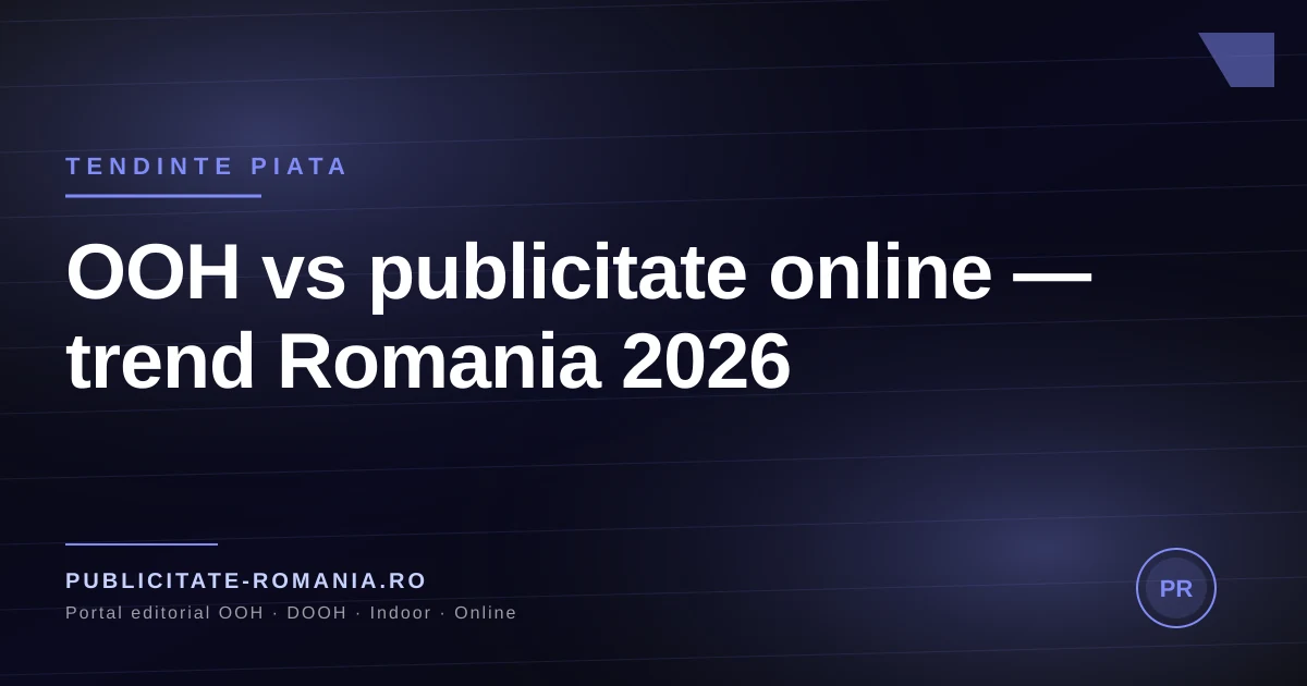 Comparatie publicitate OOH outdoor versus publicitate online in Romania 2026