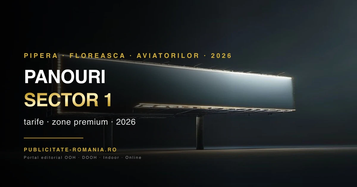 Panouri publicitare sector 1 Bucuresti 2026 - zone premium si tarife