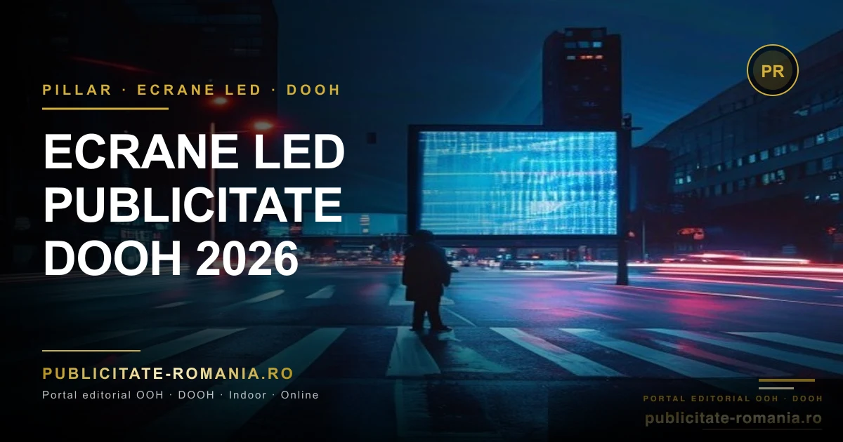 Ecrane LED publicitate DOOH Romania - panouri digitale cladiri urbane