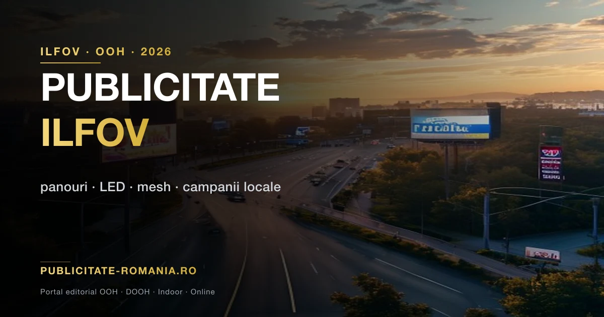 Publicitate outdoor Ilfov 2026 - panouri pe centura A1 A2 A3 si retail parks
