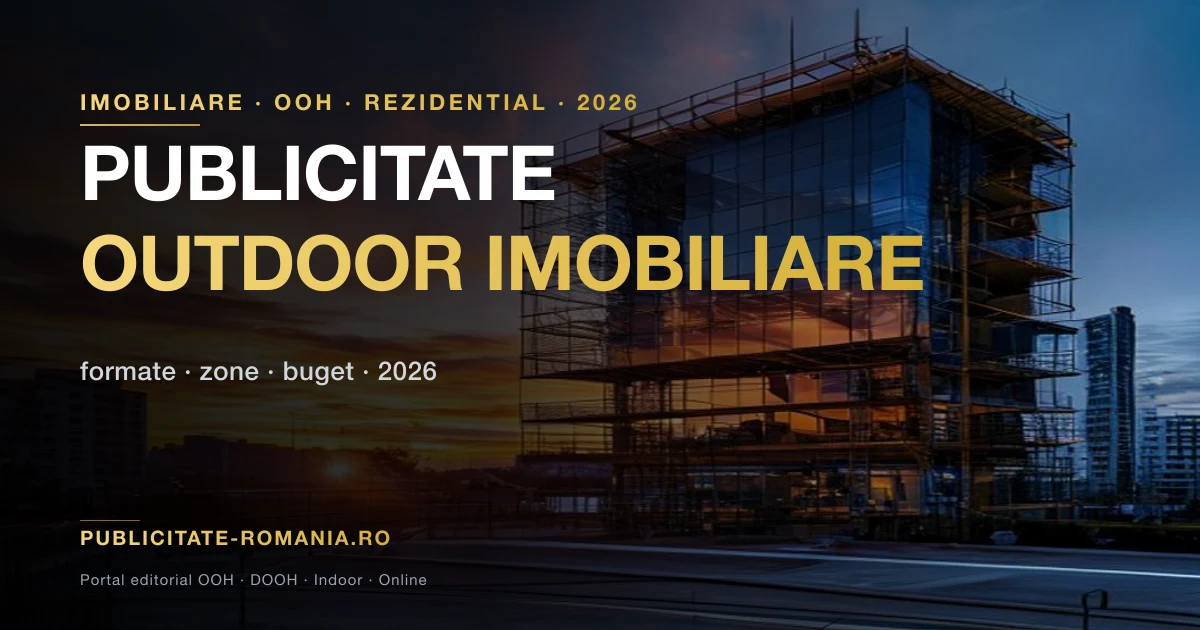 Publicitate outdoor imobiliare Romania 2026 - ghid formate si zone