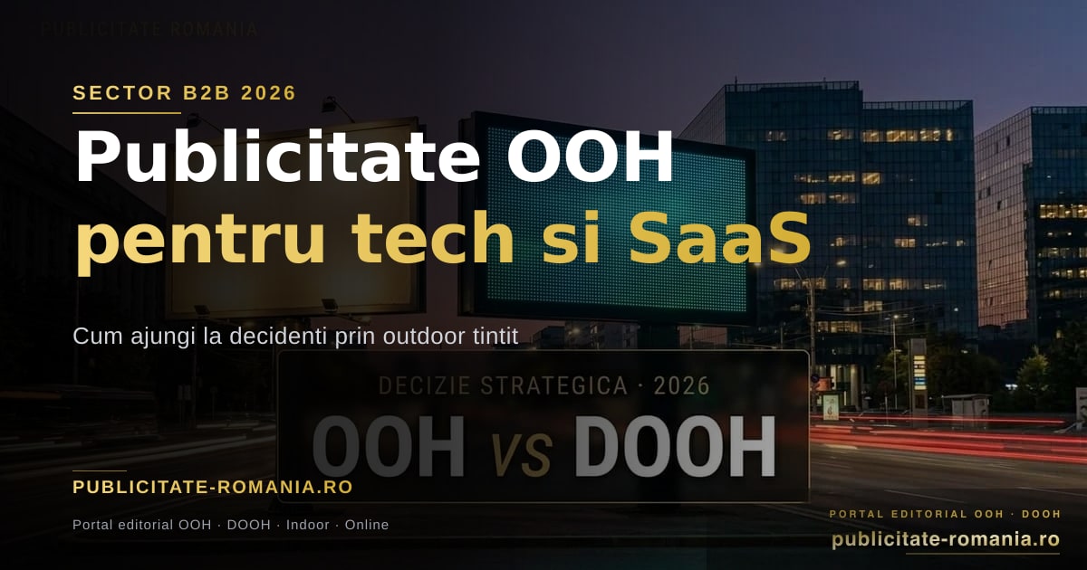 Publicitate OOH pentru companii tech SaaS si B2B in Romania 2026