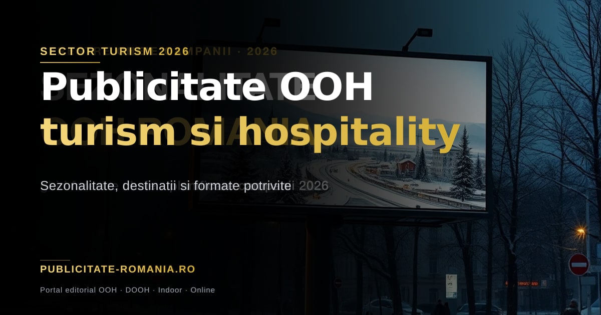 Publicitate OOH pentru turism si hospitality Romania 2026 — ghid formate si bugete